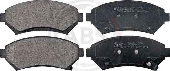 A.B.S. 37015 - Brake Pad Set, disc brake autospares.lv