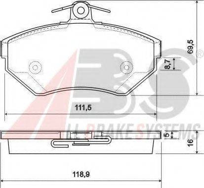 A.B.S. 37011 OE - Brake Pad Set, disc brake autospares.lv