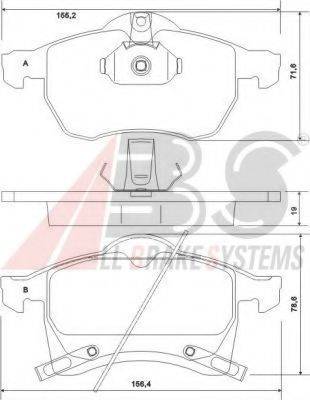 A.B.S. 37076 OE - Brake Pad Set, disc brake autospares.lv