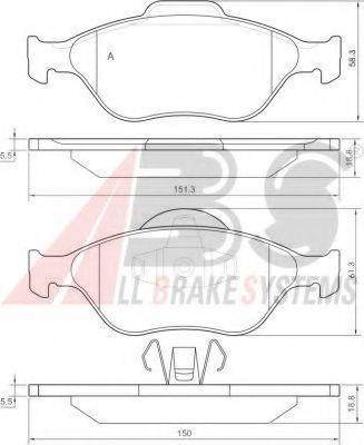 A.B.S. 37195 OE - Brake Pad Set, disc brake autospares.lv