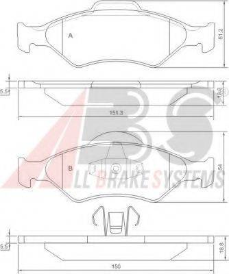 A.B.S. 37196 OE - Brake Pad Set, disc brake autospares.lv