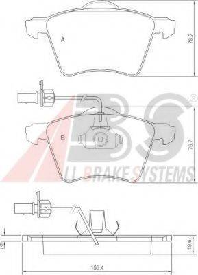 A.B.S. 37141 OE - Brake Pad Set, disc brake autospares.lv