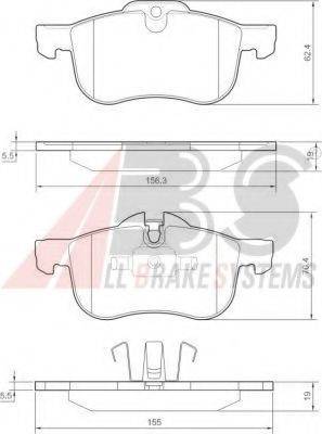 A.B.S. 37151 OE - Brake Pad Set, disc brake autospares.lv