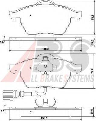 A.B.S. 37133 OE - Brake Pad Set, disc brake autospares.lv