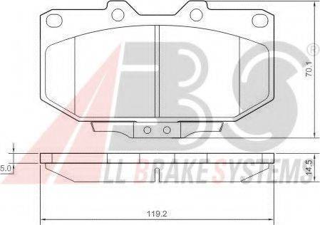 A.B.S. 37128 OE - Brake Pad Set, disc brake autospares.lv