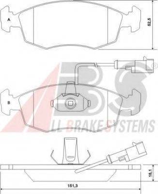 A.B.S. 37122 OE - Brake Pad Set, disc brake autospares.lv