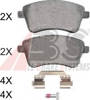 A.B.S. 37841 OE - Brake Pad Set, disc brake autospares.lv