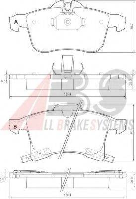 A.B.S. 37361 OE - Brake Pad Set, disc brake autospares.lv