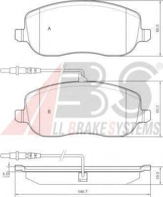 A.B.S. 37329 OE - Brake Pad Set, disc brake autospares.lv