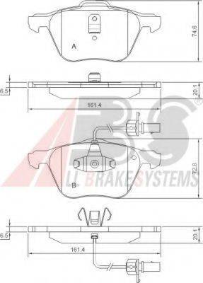 A.B.S. 37240 OE - Brake Pad Set, disc brake autospares.lv