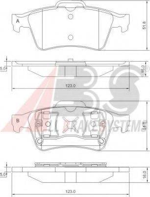 A.B.S. 37216 OE - Brake Pad Set, disc brake autospares.lv