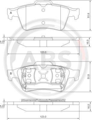 A.B.S. 37216 - Brake Pad Set, disc brake autospares.lv
