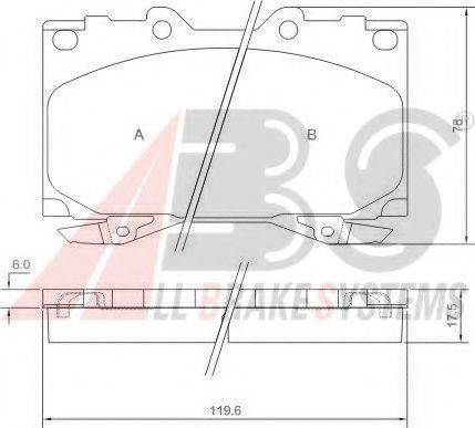 A.B.S. 37231 OE - Brake Pad Set, disc brake autospares.lv