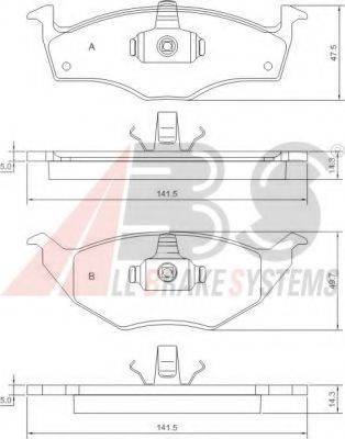 A.B.S. 37238 OE - Brake Pad Set, disc brake autospares.lv