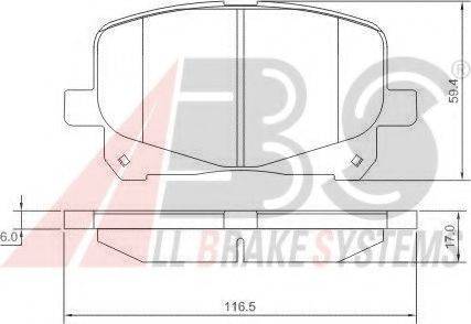 A.B.S. 37229 OE - Brake Pad Set, disc brake autospares.lv