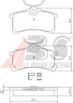 A.B.S. 37270 OE - Brake Pad Set, disc brake autospares.lv