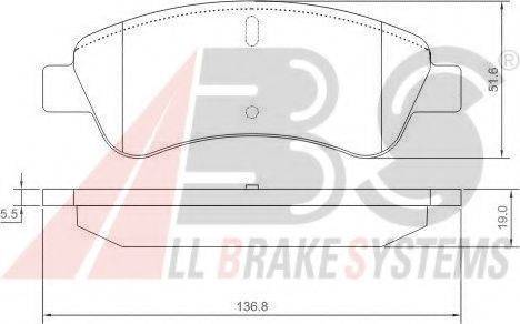 A.B.S. 37272 OE - Brake Pad Set, disc brake autospares.lv