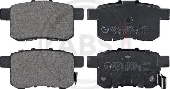 A.B.S. 37756 - Brake Pad Set, disc brake autospares.lv