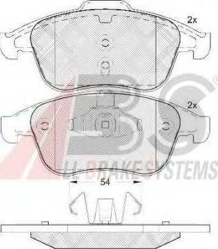 A.B.S. 37707 OE - Brake Pad Set, disc brake autospares.lv