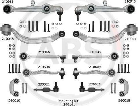 A.B.S. 219902 - Suspension Kit autospares.lv