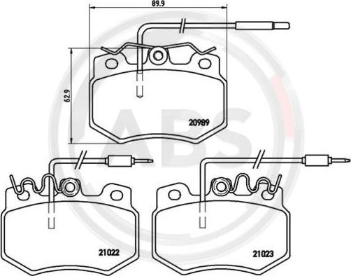 A.B.S. P61031 - Brake Pad Set, disc brake autospares.lv