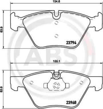 A.B.S. P06036 - Brake Pad Set, disc brake autospares.lv