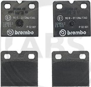 A.B.S. P02001 - Brake Pad Set, disc parking brake autospares.lv