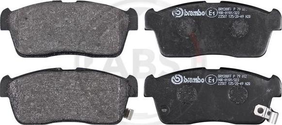 A.B.S. P79012 - Brake Pad Set, disc brake autospares.lv