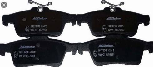 ACDelco 19374049 - Brake Pad Set, disc brake autospares.lv