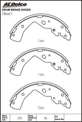 ACDelco ACBS1822 - Brake Shoe Set autospares.lv