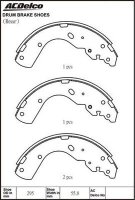 ACDelco ACBS1769 - Brake Shoe Set autospares.lv