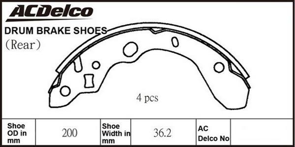 ACDelco ACBS1771 - Brake Shoe Set autospares.lv