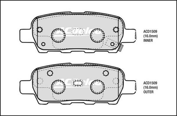 ACDelco ACD1509 - Brake Pad Set, disc brake autospares.lv