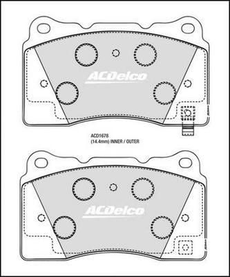 ACDelco ACD1678 - Brake Pad Set, disc brake autospares.lv