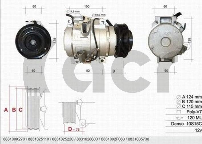 ACR 134296R - Compressor, air conditioning autospares.lv