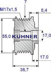 AD Kühner 885454 - Pulley, alternator, freewheel clutch autospares.lv