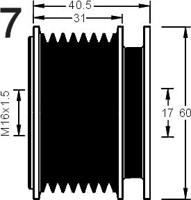 AD Kühner 885090 - Pulley, alternator, freewheel clutch autospares.lv