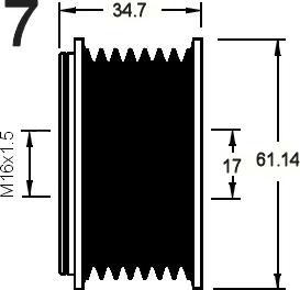 AD Kühner 885120M - Pulley, alternator, freewheel clutch autospares.lv