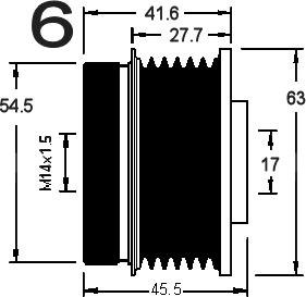 AD Kühner 885346 - Pulley, alternator, freewheel clutch autospares.lv