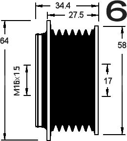 AD Kühner 885309 - Pulley, alternator, freewheel clutch autospares.lv