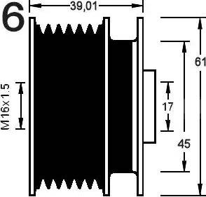 AD Kühner 885336 - Pulley, alternator, freewheel clutch autospares.lv