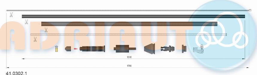 Adriauto 4103021 - Accelerator Cable autospares.lv