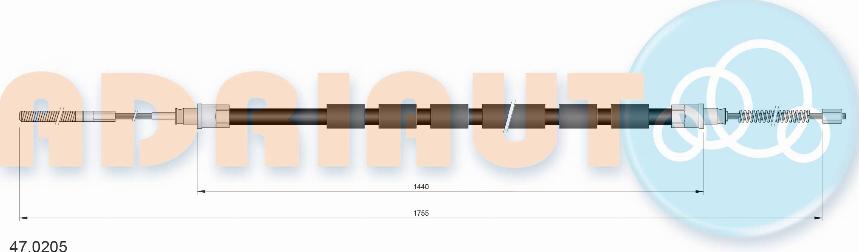 Adriauto 47.0205 - Cable, parking brake autospares.lv