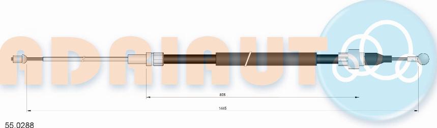 Adriauto 55.0288 - Cable, parking brake autospares.lv