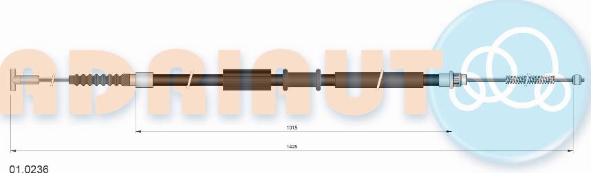 Adriauto 01.0236 - Cable, parking brake autospares.lv