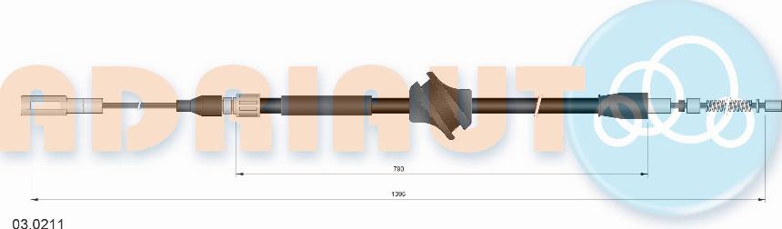 Adriauto 03.0211 - Cable, parking brake autospares.lv