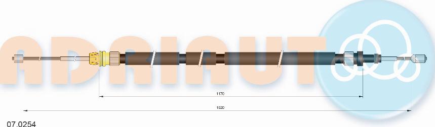 Adriauto 07.0254 - Cable, parking brake autospares.lv