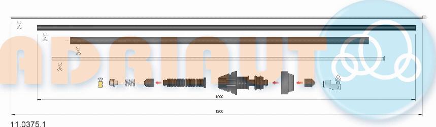 Adriauto 11.0375.1 - Accelerator Cable autospares.lv