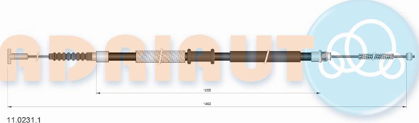 Adriauto 11.0231.1 - Cable, parking brake autospares.lv