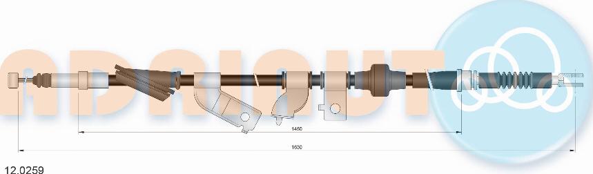 Adriauto 12.0259 - Cable, parking brake autospares.lv